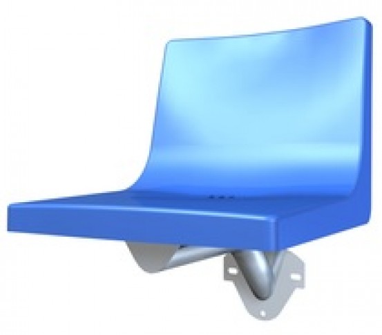 Asiento abatible con respaldo asiento es abatible por fuerza de gravedad. Altura de 428mm, ancho de 448 mm y fondo 431mm