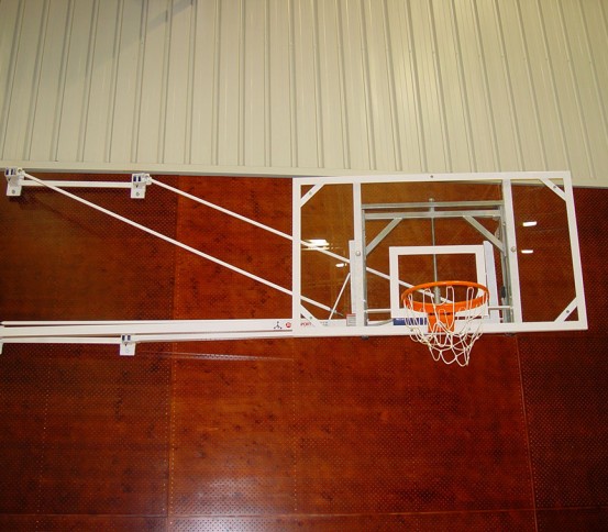 Canasta de baloncesto abatible a pared 