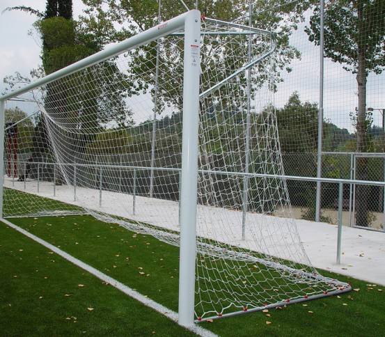 Juego de porterías de aluminio de fútbol 7 de 120x100 mm fijas