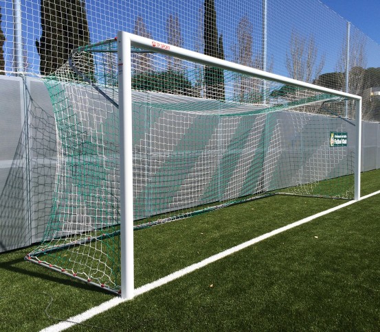 Portería fija de fútbol en tubo de aluminio ovalado 120x100mm - Porterías de fútbol - Fútbol