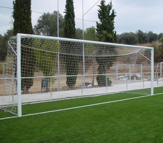 Portería fija de fútbol en tubo de aluminio ovalado 120x100mm - Porterías de fútbol - Fútbol